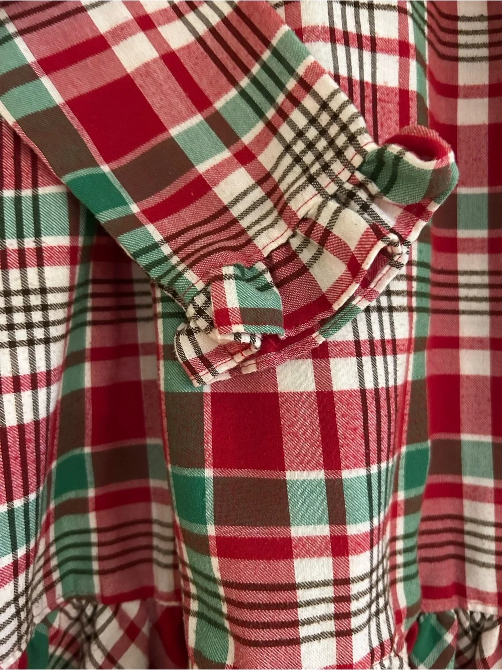 GYMBOREE Plaid Flannel Ruffle Hem Nightgown